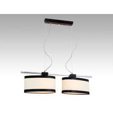 Lampa wisząca Gaja 51 8603 hotelowa abażur kremowy | brązowe paski