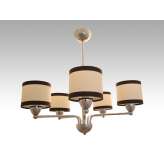 Lampa wisząca Barcelona V - 51 2328 hotelowa abażur kremowy | brązowe paski