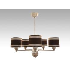 Lampa wisząca Barcelona V - 52 2342 hotelowa abażur brązowy | aluminiowe pasy