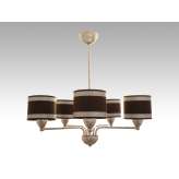 Lampa wisząca Barcelona V - 52 2342 hotelowa abażur brązowy | aluminiowe pasy