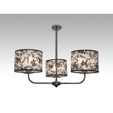 Lampa wisząca Bilbao III - 13 2137 hotelowa abażur biały z czarnym wzorem