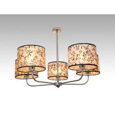 Lampa wisząca Bilbao V - 2 2144 hotelowa abażur beżowy z czarnym wzorem