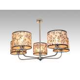 Lampa wisząca Bilbao V - 2 2144 hotelowa abażur beżowy z czarnym wzorem