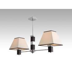 Lampa wisząca Boston II - 51 2205 hotelowa abażur kremowy | brązowe paski