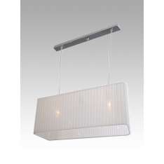 Lampa wisząca Saragossa II - 55 2397 hotelowa abażur biały plisowany