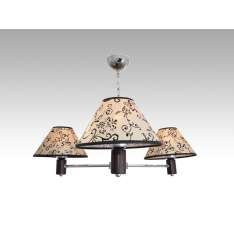 Lampa wisząca Wilno III - 2 2458 hotelowa abażur beżowy z czarnym wzorem