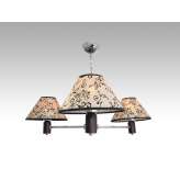 Lampa wisząca Wilno III - 2 2458 hotelowa abażur beżowy z czarnym wzorem