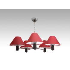 Lampa wisząca Wilno V - 4 2496 hotelowa abażur bordowy