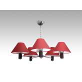 Lampa wisząca Wilno V - 4 2496 hotelowa abażur bordowy