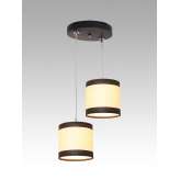 Lampa wisząca Luzon II - 51 2526 hotelowa abażur kremowy | brązowe pasky