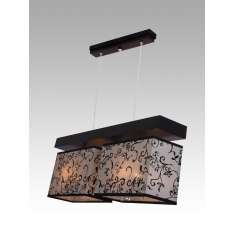 Lampa wisząca Majorka II - 2 2687 hotelowa abażur beżowy z czarnym wzorem