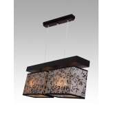 Lampa wisząca Majorka II - 2 2687 hotelowa abażur beżowy z czarnym wzorem