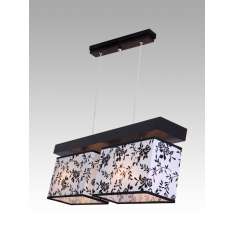 Lampa wisząca Majorka II - 13 2748 hotelowa abażur biały z czarnym wzorem