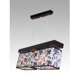 Lampa wisząca Majorka II - 13 2748 hotelowa abażur biały z czarnym wzorem