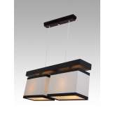 Lampa wisząca Majorka II - 51 2786 hotelowa abażur kremowy | brązowe paski