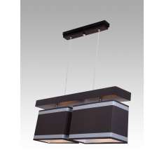 Lampa wisząca Majorka II - 52 2793 hotelowa abażur brązowy | srebrne paski