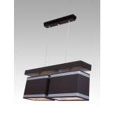 Lampa wisząca Majorka II - 52 2793 hotelowa abażur brązowy | srebrne paski