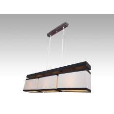 Lampa wisząca Majorka III - 51 2915 hotelowa abażur kremowy | brązowe paski