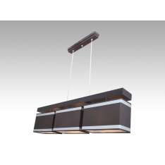 Lampa wisząca Majorka III - 52 2922 hotelowa abażur brązowy | srebrne paski