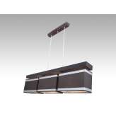 Lampa wisząca Majorka III - 52 2922 hotelowa abażur brązowy | srebrne paski