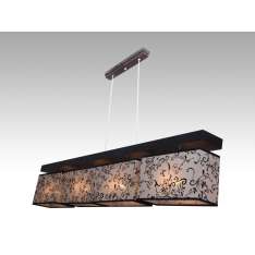 Lampa wisząca Majorka IV - 2 2946 hotelowa abażur beżowy z czarnym wzorem