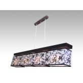 Lampa wisząca Majorka IV - 13 3004 hotelowa abażur biały z czarnym wzorem