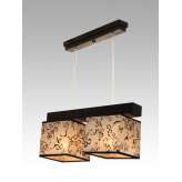 Lampa wisząca Santiago II - 2 3073 hotelowa abażur beżowy z czarnym wzorem