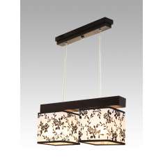 Lampa wisząca Santiago II - 13 3134 hotelowa abażur biały z czarnym wzorem