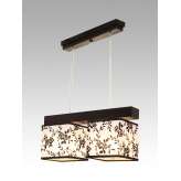 Lampa wisząca Santiago II - 13 3134 hotelowa abażur biały z czarnym wzorem