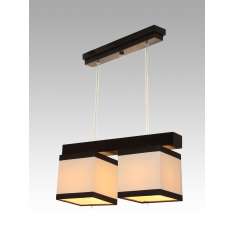 Lampa wisząca Santiago II - 51 3172 hotelowa abażur kremowy z brązowymi paskami