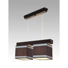 Lampa wisząca Santiago II - 52 3189 hotelowa abażur brązowy z aluminiowymi paskami