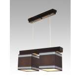 Lampa wisząca Santiago II - 52 3189 hotelowa abażur brązowy z aluminiowymi paskami