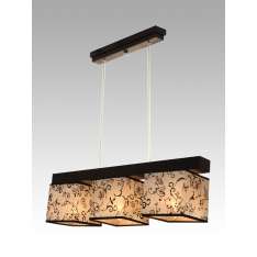 Lampa wisząca Santiago III - 2 3202 hotelowa abażur beżowy z czarnym wzorem