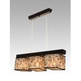 Lampa wisząca Santiago III - 2 3202 hotelowa abażur beżowy z czarnym wzorem