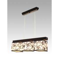 Lampa wisząca Santiago III - 13 3264 hotelowa abażur biały z czarnym wzorem