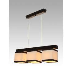 Lampa wisząca Santiago III - 51 3301 hotelowa abażur kremowy z brązowymi paskami