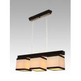 Lampa wisząca Santiago III - 51 3301 hotelowa abażur kremowy z brązowymi paskami