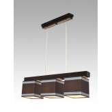 Lampa wisząca Santiago III - 52 3318 hotelowa abażur brązowy z aluminiowymi paskami