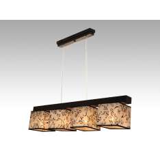 Lampa wisząca Santiago IV - 2 3332 hotelowa abażur beżowy z czarnym wzorem