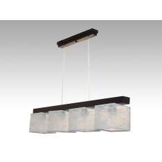 Lampa wisząca Santiago IV - 5 3356 hotelowa abażur srebrne nitki