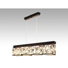 Lampa wisząca Santiago IV - 13 3394 hotelowa abażur biały z czarnym wzorem