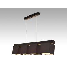 Lampa wisząca Santiago IV - 16 3400 hotelowa abażur brązowy