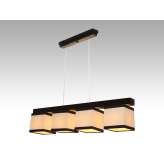 Lampa wisząca Santiago IV - 51 3431 hotelowa abażur kremowy z brązowymi paskami