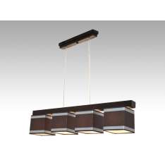 Lampa wisząca Santiago IV - 52 3448 hotelowa abażur brązowy z aluminiowymi paskami