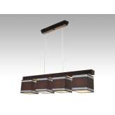 Lampa wisząca Santiago IV - 52 3448 hotelowa abażur brązowy z aluminiowymi paskami