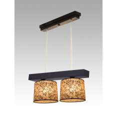 Lampa wisząca Jawa II - 2 3462 hotelowa abażur beżowy z czarnym wzorem