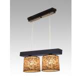 Lampa wisząca Jawa II - 2 3462 hotelowa abażur beżowy z czarnym wzorem