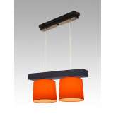 Lampa wisząca Jawa II - 8 3493 hotelowa abażur pomarańczowy
