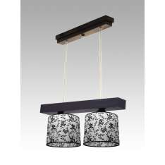 Lampa wisząca Jawa II - 13 3523 hotelowa abażur biały z czarnym wzorem