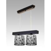 Lampa wisząca Jawa II - 13 3523 hotelowa abażur biały z czarnym wzorem